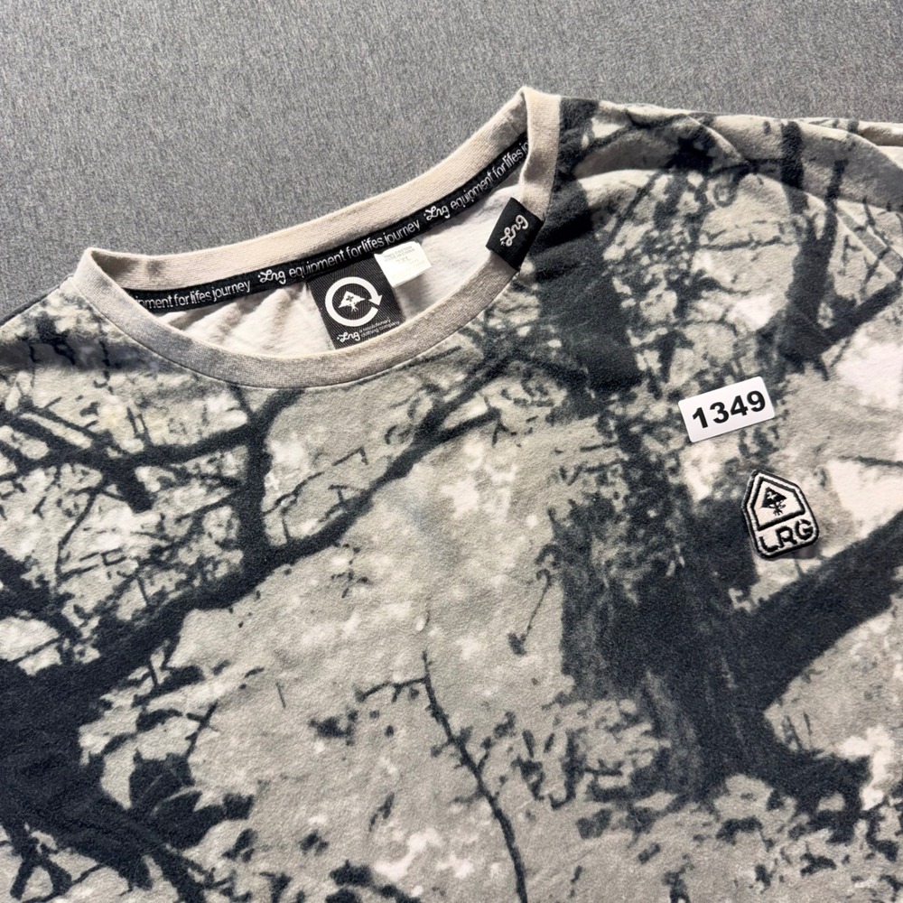 LRG Lifted Research Group Mens 3XL Tree Branch Graphic Print T-Shirt Gray Black
